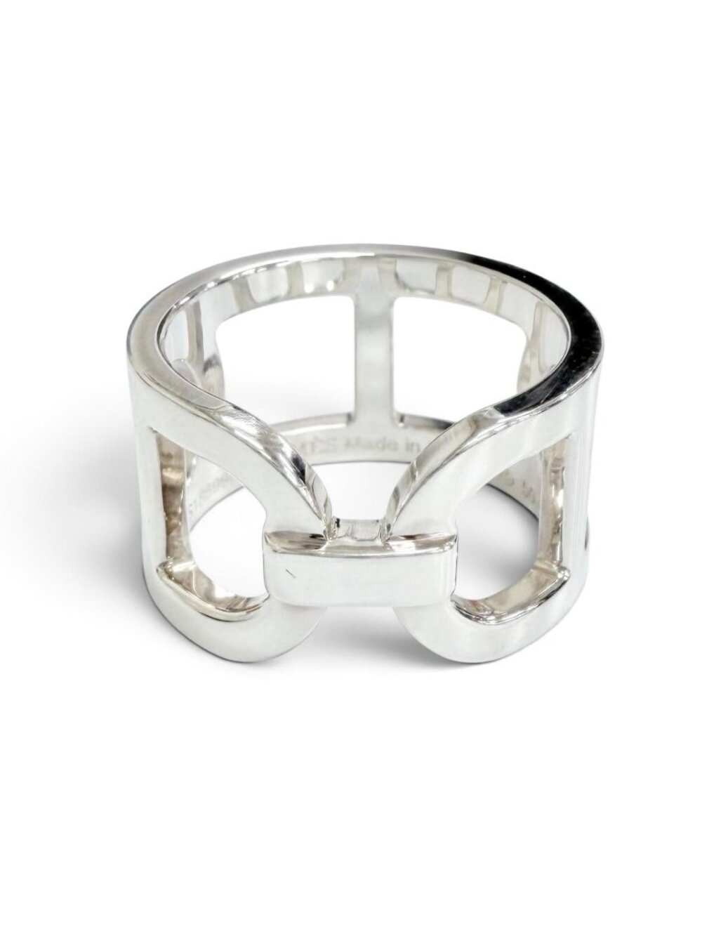 Hermes Ever Chaine D'ancre Ring Silver